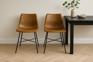 Chair Dinning set 2 New in box color brown and black