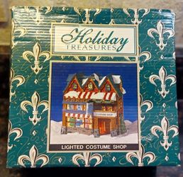HOLIDAY TREASURES Lighted COSTUME SHOP Christmas Village House
