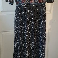 Emery Rose Short Sleeve Kaftan Silk Blend Maxi Dress (Size L)

