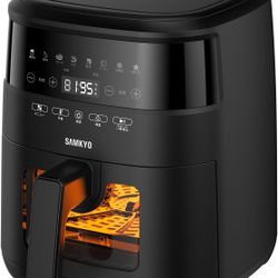 SAMKYO F40 Non-Fryer, 1.2 gal 4.2 L, Visible Window, Large Capacity, For 1 - 4 People, Air Fryer, Touch Panel, Japanese Recipe Included, Non-Fryer Mac
