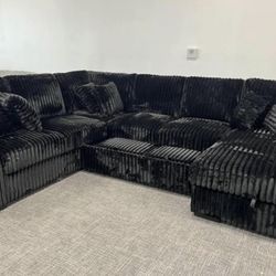 🛋️NEW!! Corduroy Sleeper Sectional Sofa STILL IN BOX 📦