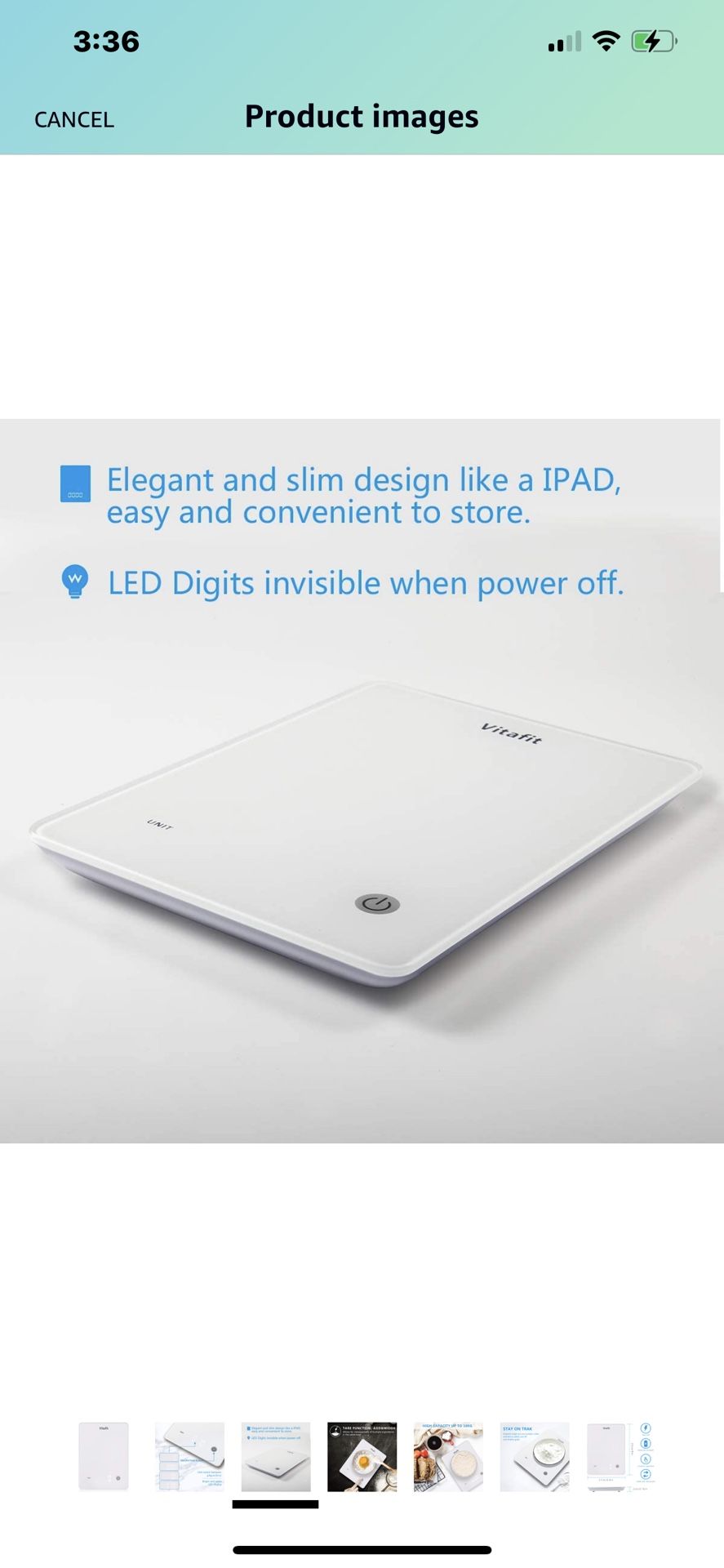 22lbs/10kg Digital Kitchen Scale, Multifunction Food Scale with LED Screen Display,Tempered Glass Platform,Batteries Included