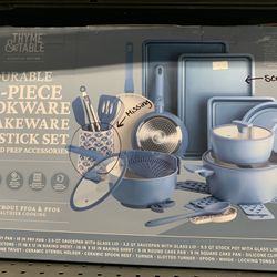 Thyme & Table 25pc Cookware Kitchen Set, Blue, SEE PICS for Sale