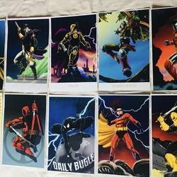 Lot 10 THOR ROBIN DEADPOOL BLACK SPIDERMAN Action Figure SIGNED ART PRINT 11"x17" Small Poster Size ‼️See ALL On SALE ‼️ Price Is FIRM ‼️