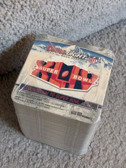 100 beer coasters sealed Coors Super Bowl 46 get Roman numerals down