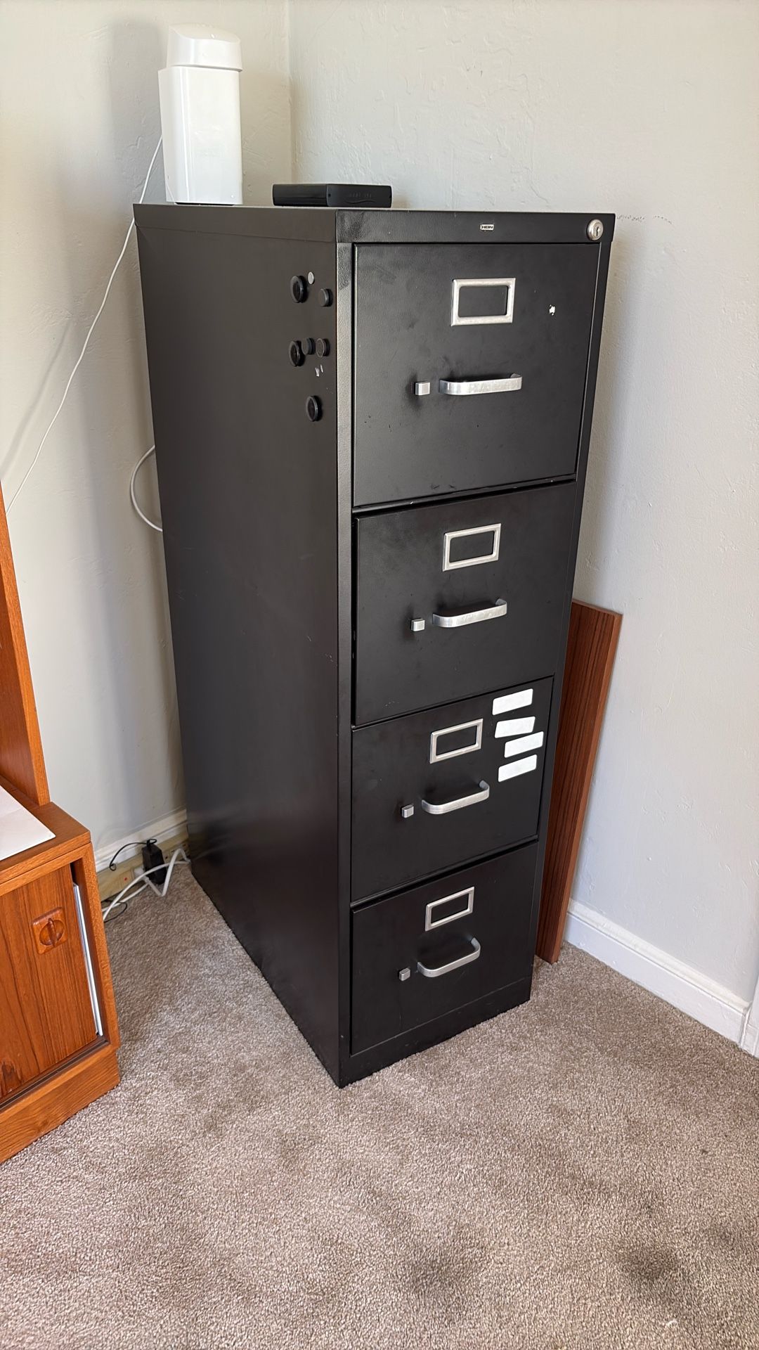 Black 4-drawer Filing Cabinet