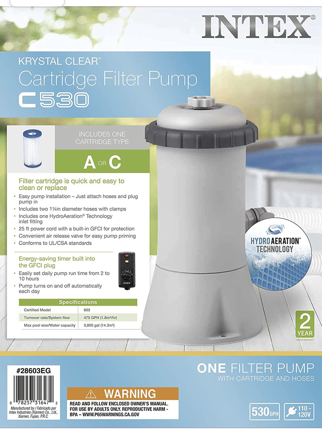 Pool Cartridge Filter Pump