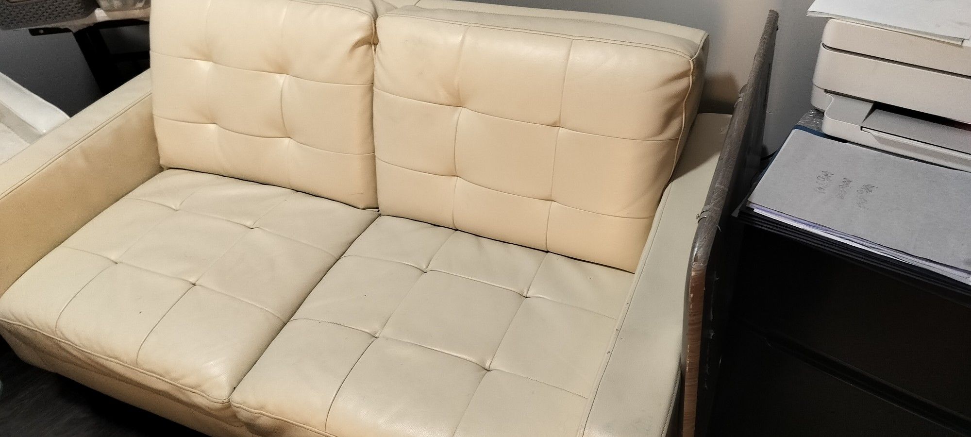 Faux Leather Sofa