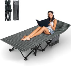 Folding Camping Cot for Adults,Extra Wide Sleeping Cot with Carry Bag,Oversized Camping Bed Support 900Lbs Portable for Outdoor Camping/Office/Home