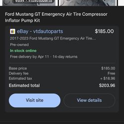 Mustang Emergency Tire Compressor 