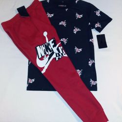 Jordan Boys Youth 2pc Jogger Bottoms & Tee Set- Medium 