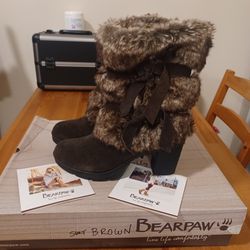 New 🐻 Bearpaw Bridget Fur Boots Women's Size 9.5 