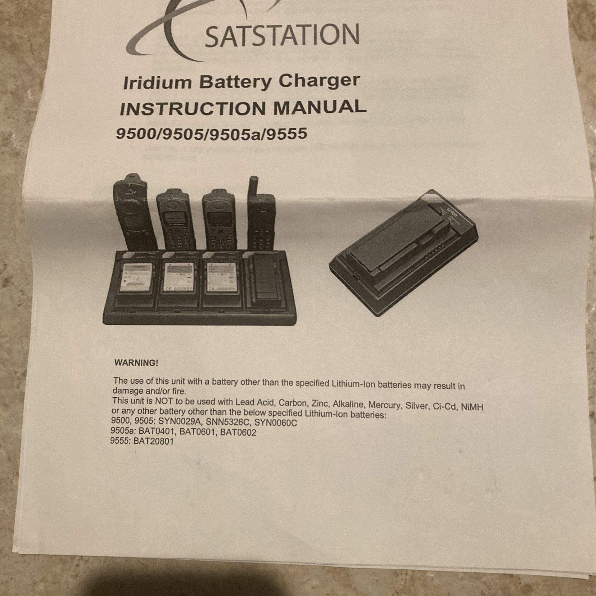 Iridium Satellite Battery Charger