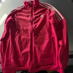 Women's M Pink Jacket With White Stripes 