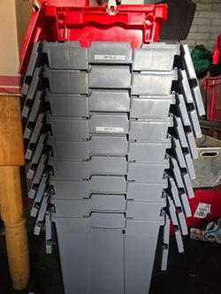 Gray Plastic Storage Tote Lids – Lot of 14