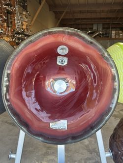 Handcrafted Red Glass Vessel Sink