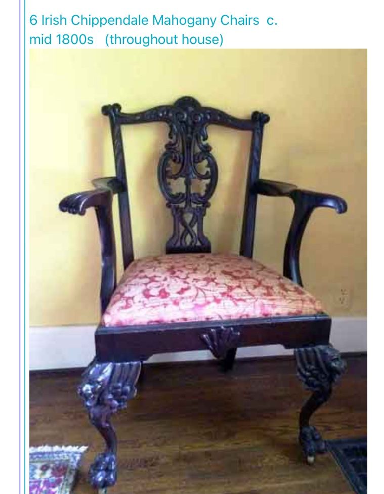 Irish Chippendale Mahogany Chairs  c. mid 1800s   