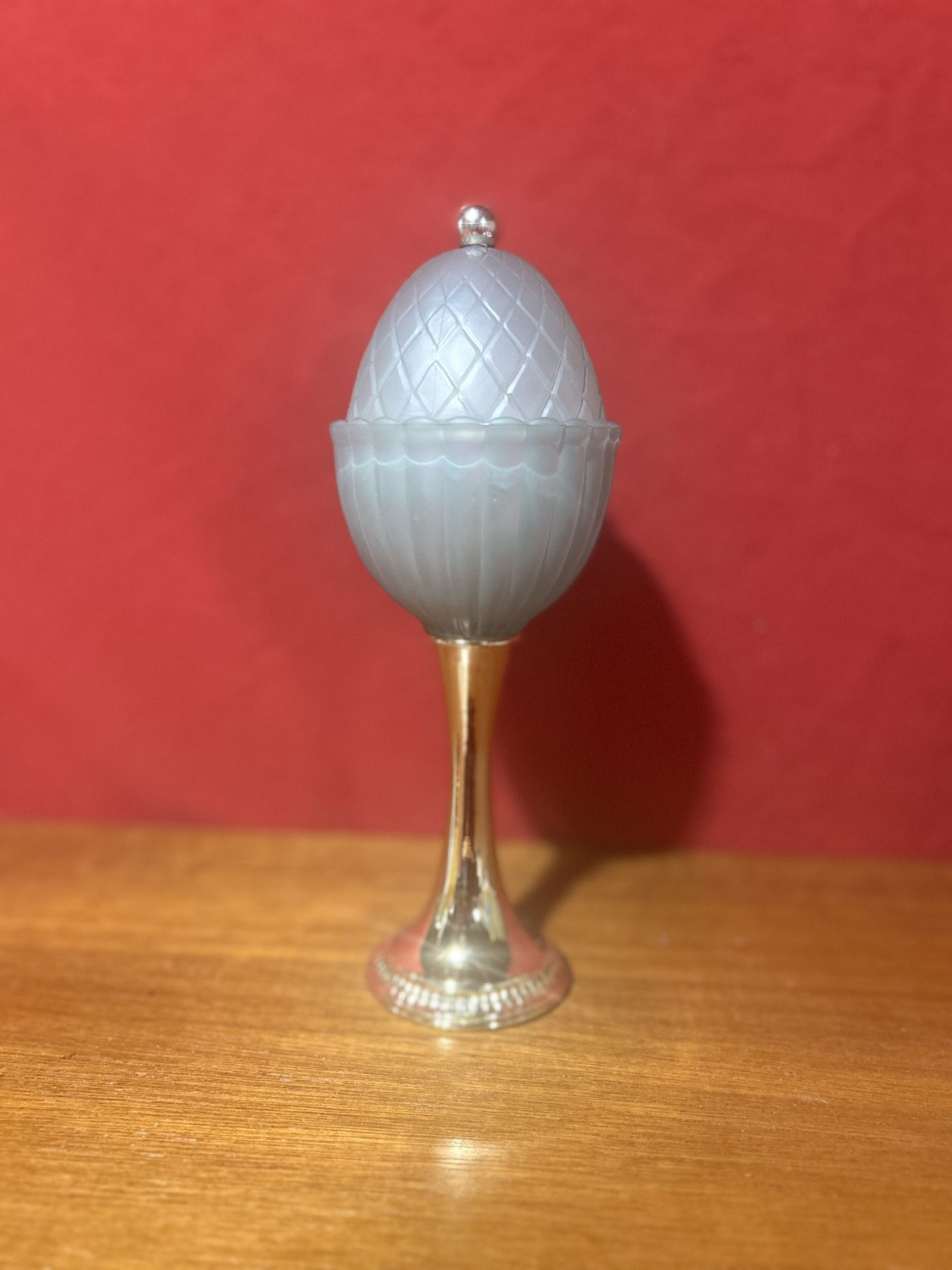 vintage Avon Regence Candle Holder and Egg Decanter.