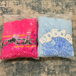 Spider Hoodie Sky Blue/Pink