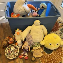 Bin Full Of Stuffed Toys (including Bin)