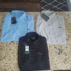 NEW UNDER ARMOUR FISHING SHIRTS AND GOLF POLO