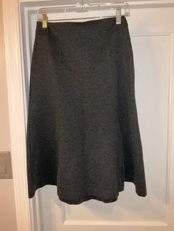 Dark Gray A-Line Midi Skirt Size 4