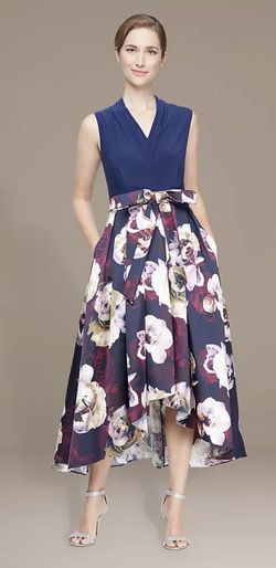 SLNY Women's Sleeveless V-Neck Floral Print Dress Size 14/Vestido Nuevo Talla 14