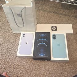 Apple Empty Boxes -iPhone 11, 12 Pro, 16+ Apple Watch + Apple Bag
