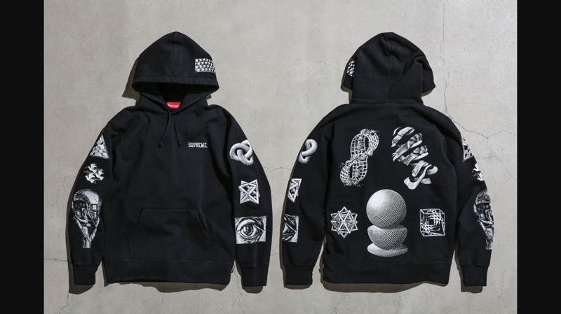 Supreme x MC Escher black graphic hoodie for Sale in Daly City