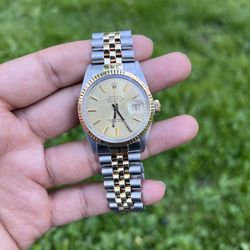 Rolex Datejust Champagne Dial 36mm Steel and Gold Jubilee Unisex Watch