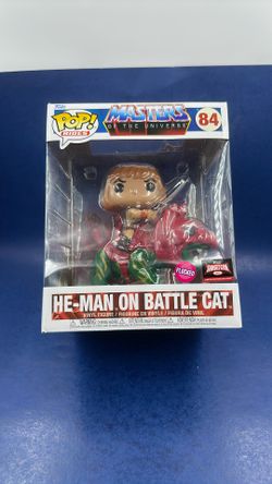 He-Man On Battle Cat Flocked Funko MOTU Masters Of The Universe