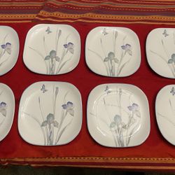 Set Of 23 Sango Quadrille Semi-Porcelain Joan Luntz #5306 Atrium Dinner Plates Floral Design (Read Description) 
