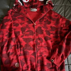 red Bape Hoodie Size Small Trades Or Buy Lmk