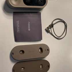 Nooie wireless video doorbell with  flush and angled mounting kits, charger, SD card, microSD card