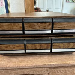 Vintage Cassette Tape Cabinets/Drawers (Set Of 2)