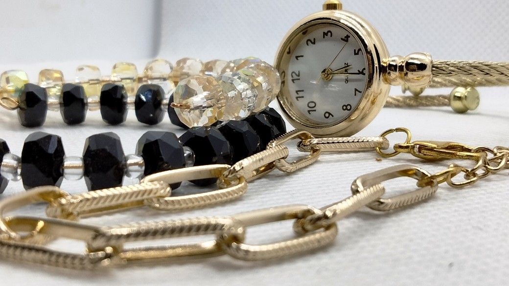 Gold Color Watch Bracelet Set