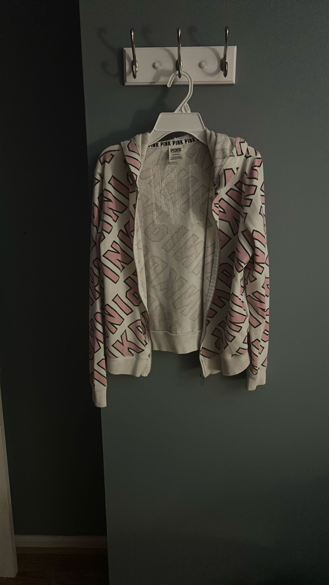 Pink victoria secret zip up hoodie.