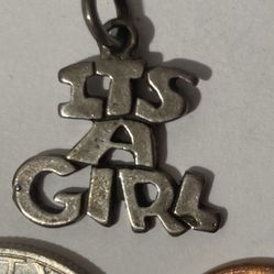Vintage Sterling Silver Pendant It’s A Girl
