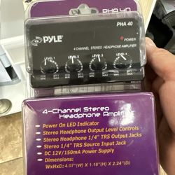 Pyle PRO PHA40 4 Channel Stereo Headphone Amplifier DJ Pro Audio BRAND NEW!