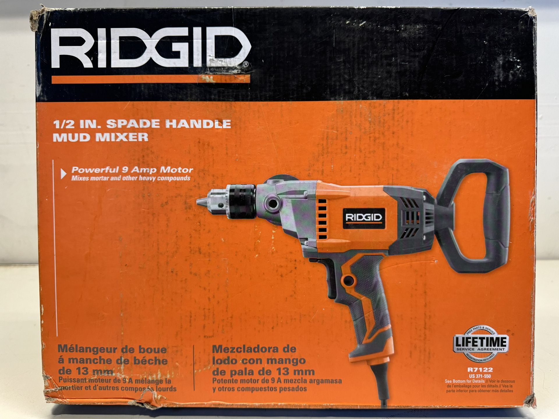 RIDGID R7122 9 Amp Corded 1/2 in. Spade Handle Mud Mixer