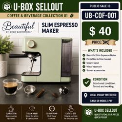 UB-COF-001- Beautiful Slim Espresso Maker by Drew Barrymore
