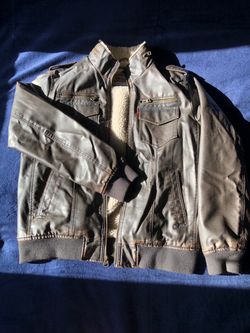 Levi's Faux Leather Sherpa-Lined Bomber Jacket