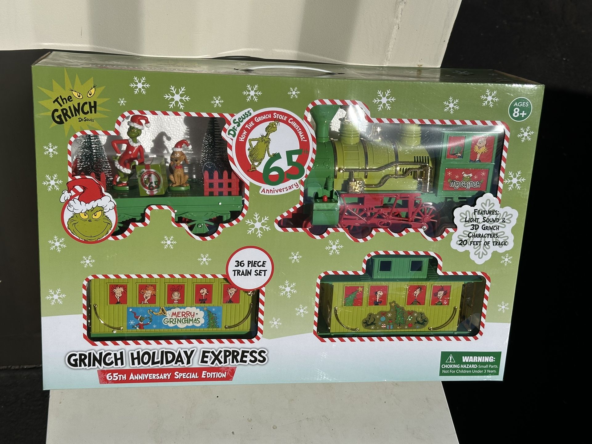 **Sealed**Brand New Dr. Seuss The Grinch Holiday Express Train Collector Edition 65Th Anniversary