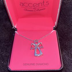 genuine diamond angel necklace 