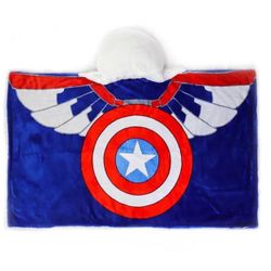 Marvel Captain America Blue Hooded Plush Blanket