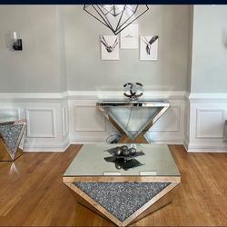 4 Bundle Set Mirror End Table Coffee Table And Console 