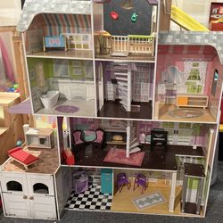 Kidkraft Mansion With Some Wooden Furniture 