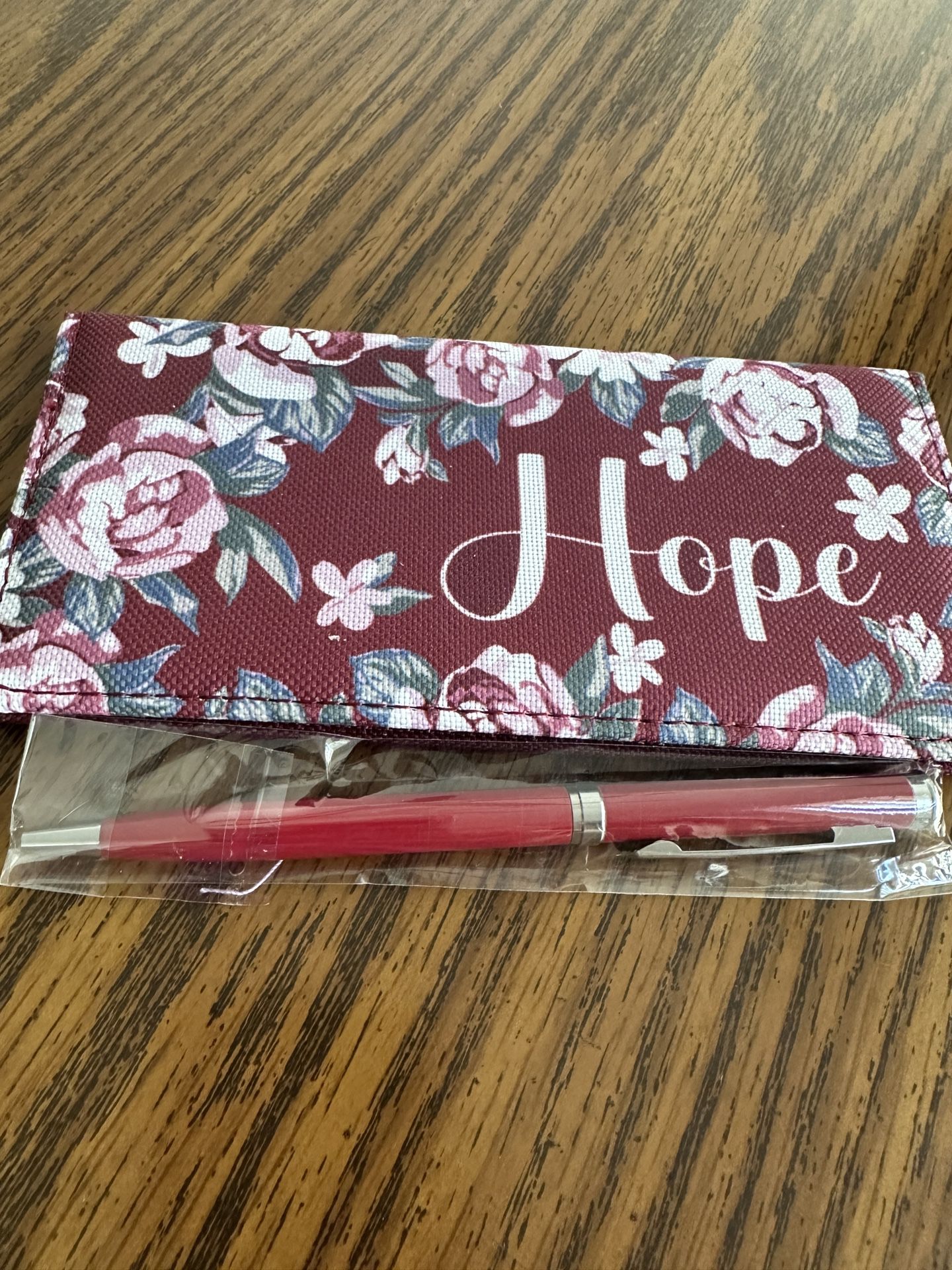 New CHECKBOOK COVER “HOPE “ With PEN