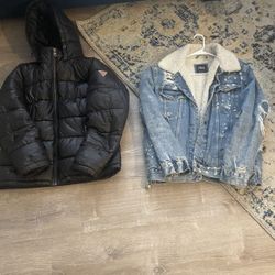 Men Guess And Zara Jacket Size L Selling Both Together For 90.00