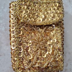 Vintage Gold sequins cigarettes case